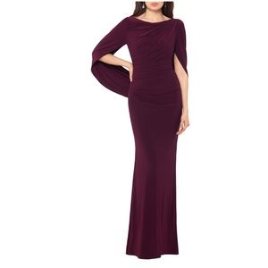 Back Drape Ruched Evening Gown